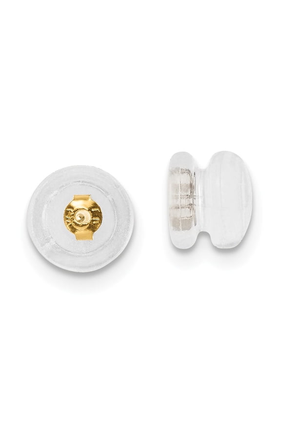 Silicone Sliders Real 14kt Yellow Gold YG Mushroom 1 Pair; for Adults and Teens; for Women and Men