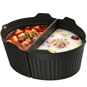 Silicone Slow Cooker Liner, 7-8 Qt Dual Compartment Insert, Reusable Cooking Pot Divider, Dishwasher Safe Kitchen Gadget