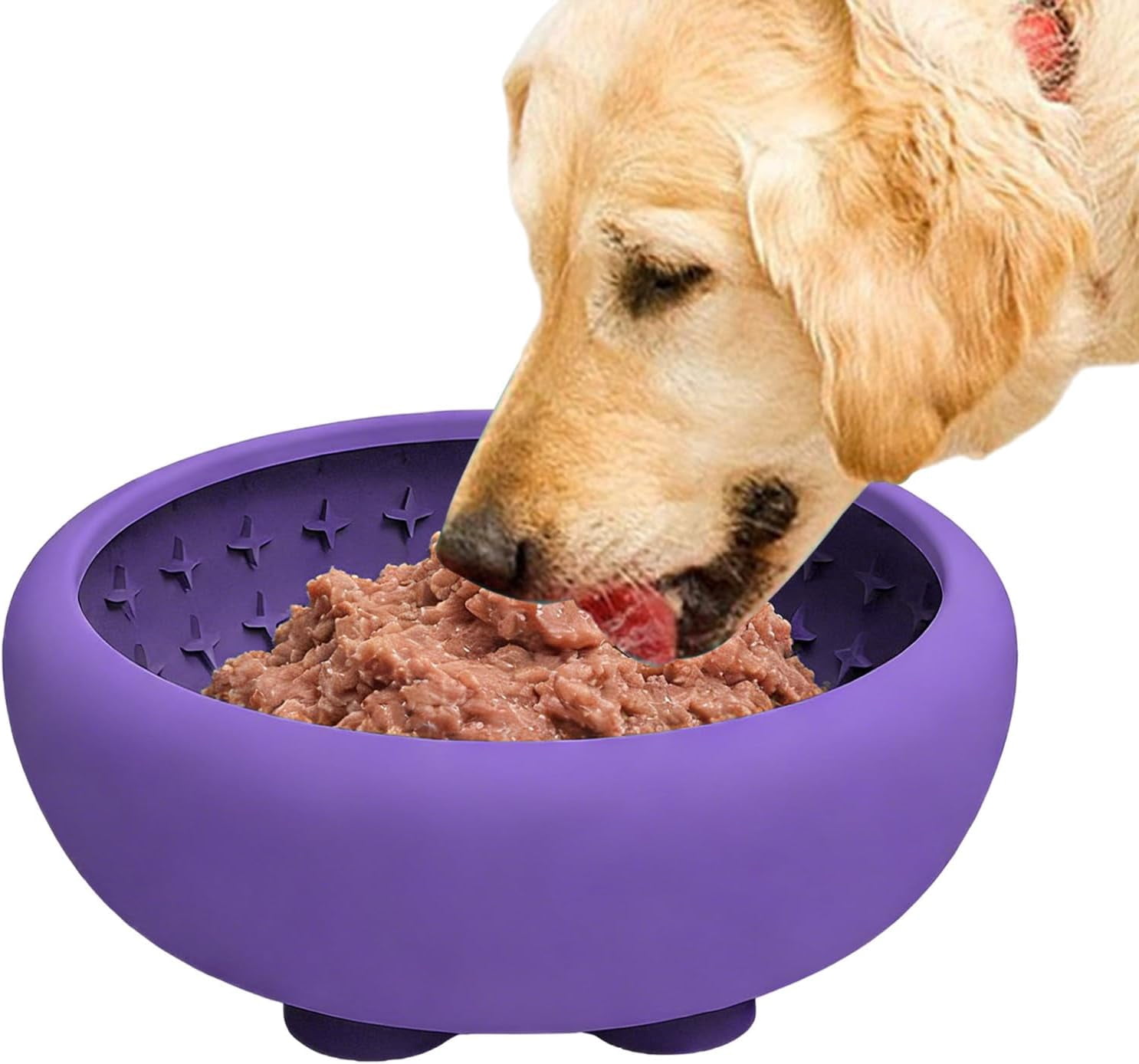 Silicone Slow Feed Licking Bowl, Anti-Choke, Suction Cup Base, Non-Slip, Easy Clean, for Dogs Cats