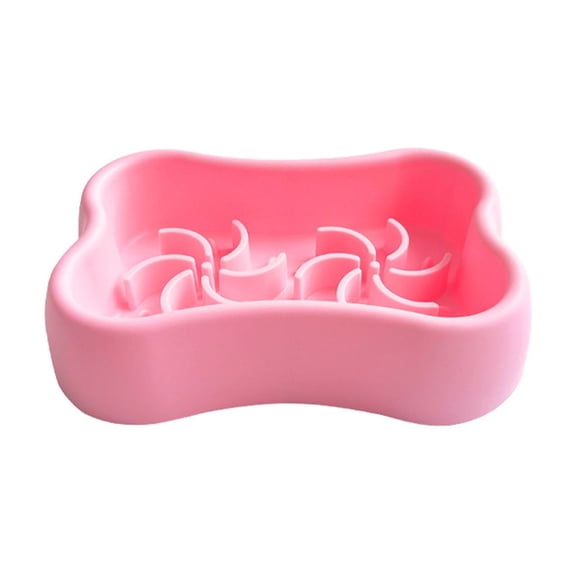 Silicone Slow Feeder Bowl Bone Shape Non Base Healthy Eating for Small Medium Dogs Cats