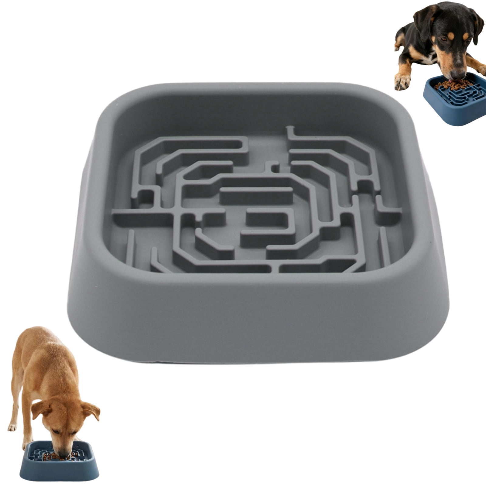 Silicone Slow Feeder Dog Bowls, Interactive Puzzle Toy for Pets Food Training, Keeps Dogs Busy, Prevents Puppy Overeating