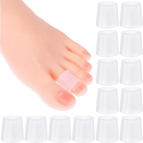 Silicone Small Toe Sleeves, 14 Pieces Toe Caps Little Toe Protectors Feet Toe Guards Pinky Toe Covers Prevent Pain for Corns Toenails Blisters Ingrown