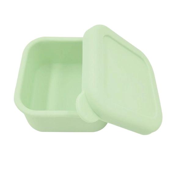 Silicone Snack Containers, 1 PCS Reusable Small Containers with Lids, Leak Proof Silicone Food Storage Containers, Lunch Box for Back to School, Office, and Travel (Green)