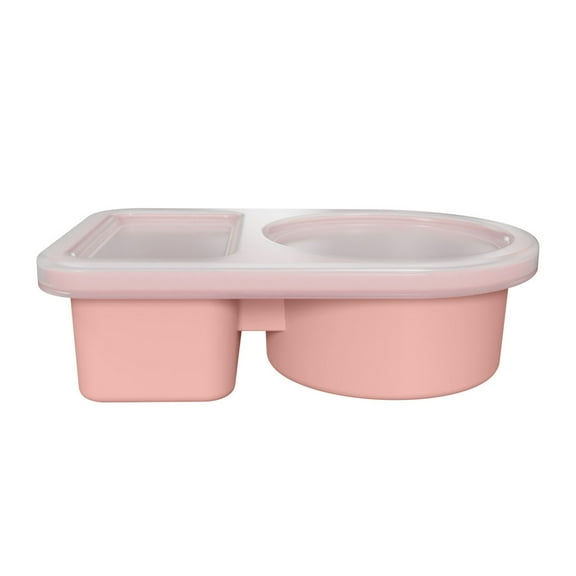 Silicone Snack Containers with Lids - Double Compartment Portable Lunch Box, Leak-Proof Condiment & Fruit Storage for Travel, Office, Outdoors, Hiking & Picnic Use