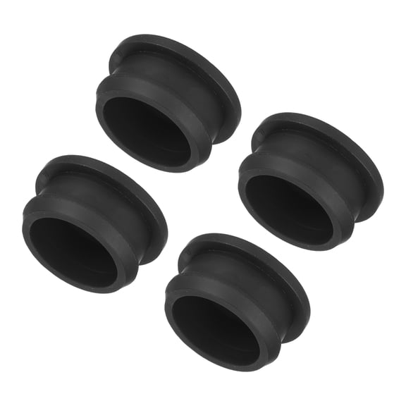 Silicone Snap in Locking Hole Plugs, Seal Cover Panel Round for Kitchen Rubber Bulkheads 27mm Black,4Pcs