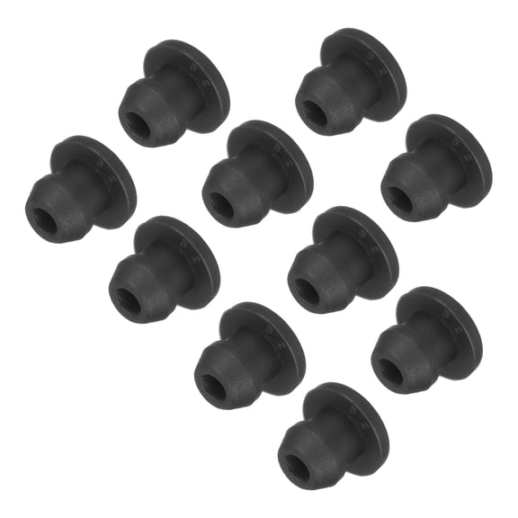 Silicone Snap in Locking Hole Plugs, Seal Cover Panel Round for Kitchen Rubber Bulkheads 5mm Black,50Pcs