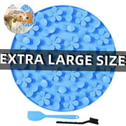 Silicone Snuffle Mat for Dogs, Extra Large 17in Size Dog Lick Mat Interactive Dog Puzzle Slow Food Feeder, Pets Supplies Bathing Grooming Training,Blue