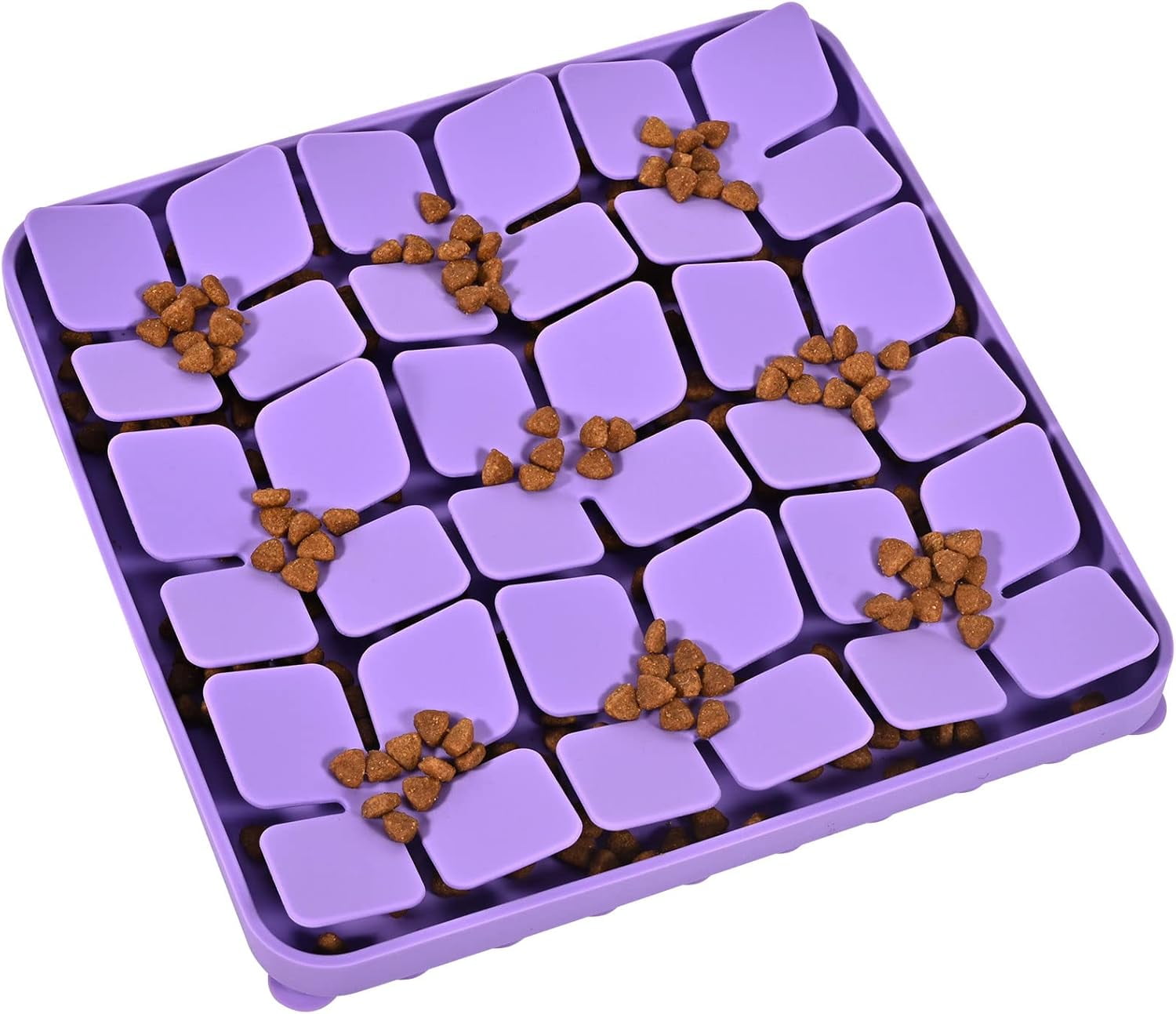 Silicone Snuffle Mat for Dogs, Interactive Dog Puzzle Feeder Sniffing Mat, Dog Licking Mat Enrichment Puzzle Mat for Small Medium Large Breed Dogs Rabbit (Purple)