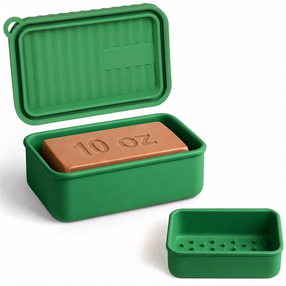 AIMAIAIMAI Extra Large Leakproof Silicone Travel Soap Case, 10 oz, Mint Green, 1 Pack