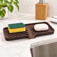Silicone Soap Dish Tray and Sponge Holder, Dark Chocolate, 10