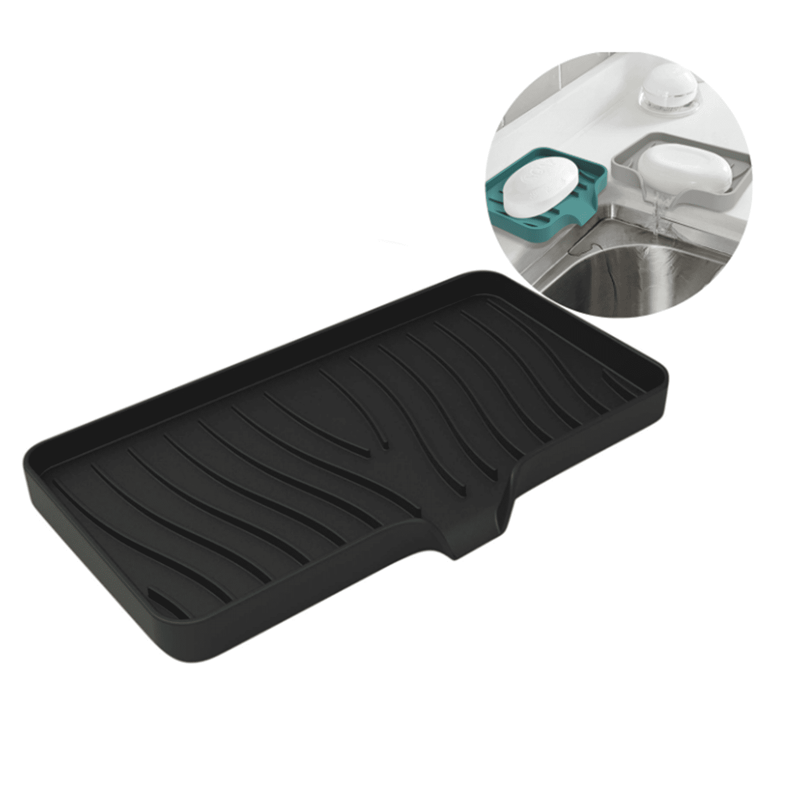 Silicone Soap Holder- Soap Dish with Drainage Perfect for Kitchen Counter, Scrub Holder, Sink ...