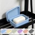 thumbnail image 1 of Silicone Soap Holder with Lid Self-Draining Soap Dish Non-Slip Bar Soap Container Cover Travel Soap Case Fast Drying Bathroom Kitchen RV, 1 of 6