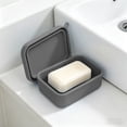 thumbnail image 1 of Silicone Soap Holder with Lid Self-Draining Soap Dish Non-Slip Bar Soap Container Cover Travel Soap Case Fast Drying Bathroom Kitchen RV, 1 of 6