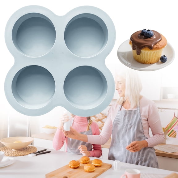 Silicone Soap Mold 4-Grids DIY Handmade Soap Cake Baking Mold Non-Stick Flexible Silicone Craft Tray for Dessert Candle Brownie Pudding 13.6×13.6cm