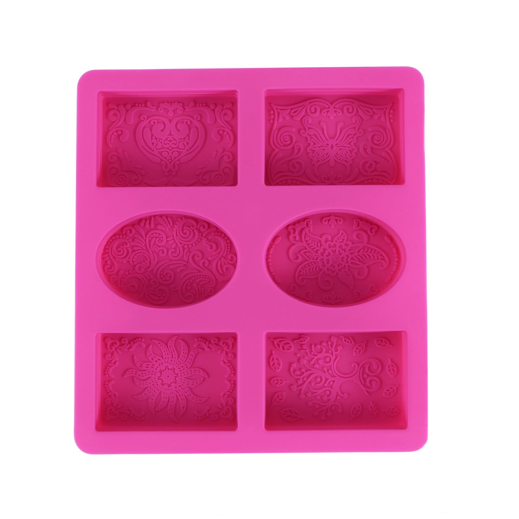 Silicone Soap Mold for Soap Making 3D 6 Forms Oval Rectangle Soap Mould