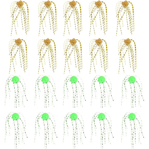 Silicone Soft Dice Fishing Lures: 10pcs Multiple Tentacles Slow Sink Bass Fishing Soft Plastic Baits for Drop Shot Finesse Wacky Rig