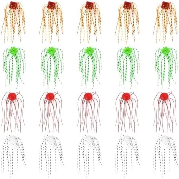 Silicone Soft Dice Fishing Lures: 12pcs Multiple Tentacles Slow Sink Soft Plastic Baits for Bass Drop Shot Finess Wacky Rig