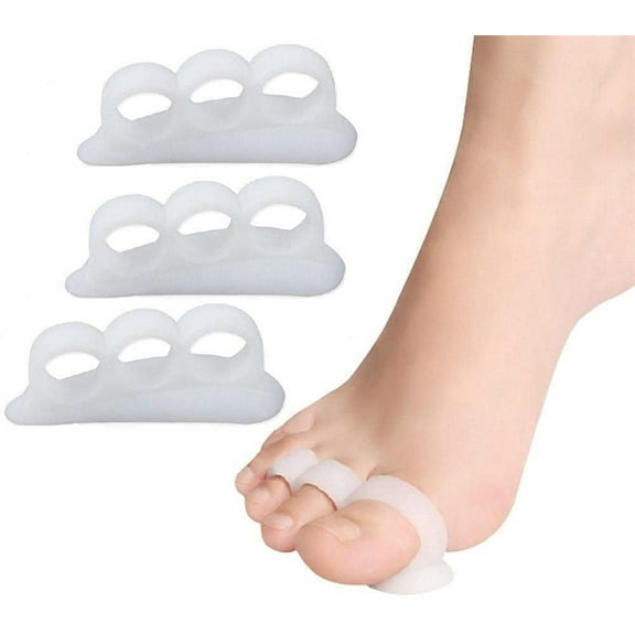 Silicone Soft-Gel Toe Spreader with Toe Padding, Toe Straightener, Separator for Hammer Toe and Claw Toe Therapy, Pain Relief and Relaxation of the Feet, for Women Men and Children, Pack of 4