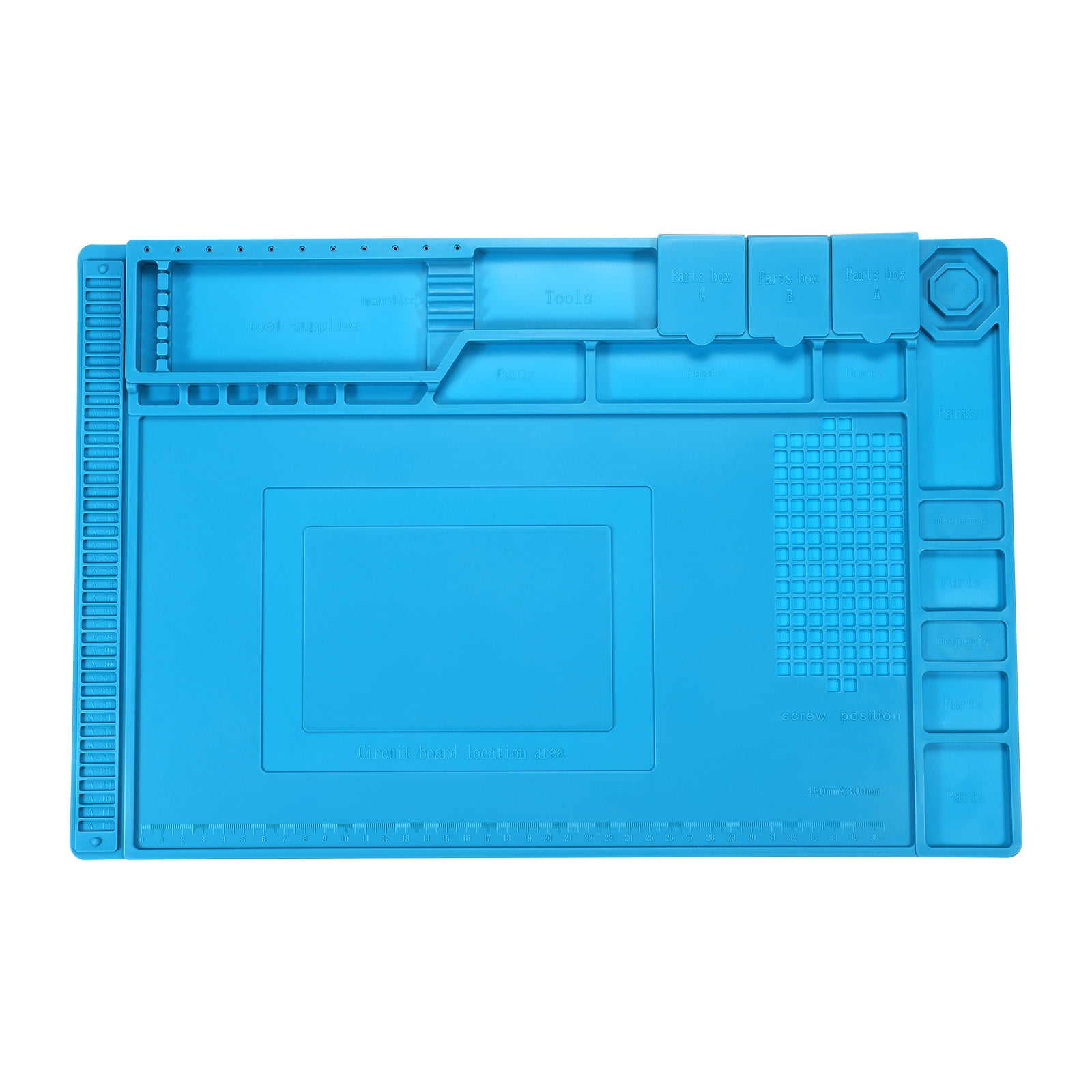 Silicone Soldering Mat Magnetic Heat Resistance 932F 17.7" x 12" Electronic Repair Work Mat for Soldering Iron Workbench