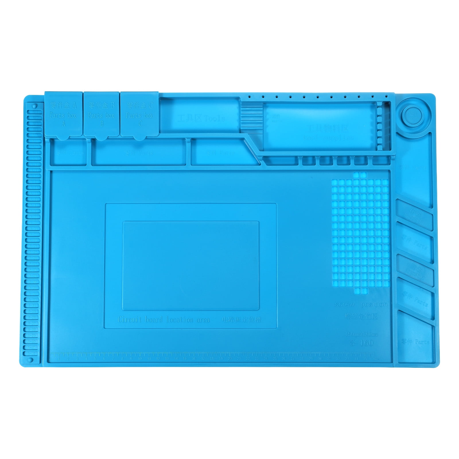 CPB S160 Heat Resistant Silicone Soldering Mat – 17.8x11.8 Inch, Magnetic, With Screw Organizer - View #2