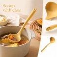thumbnail image 1 of Silicone Soup Ladle, Long Handle Heat-Resistant Nonstick, Cookware Kitchen Serving Spoon Stew Cooking Tool, Yellow, 1 of 5