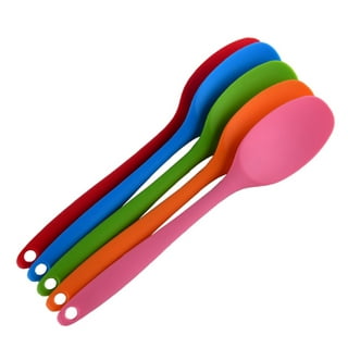 BILLIOTEAM 6 PCS Multicolored Silicone Mixing Spoons,Silicone Nonstick  Kitchen Cooking Baking Serving Spoons Utensil for Kitchen Cooking Mixing  Baking