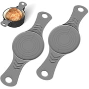 Upgrade Silicone Sourdough Bread Sling Mat Thickened, 2PCS Reusable Round Dough Baking Mats with Long Handles for Dutch