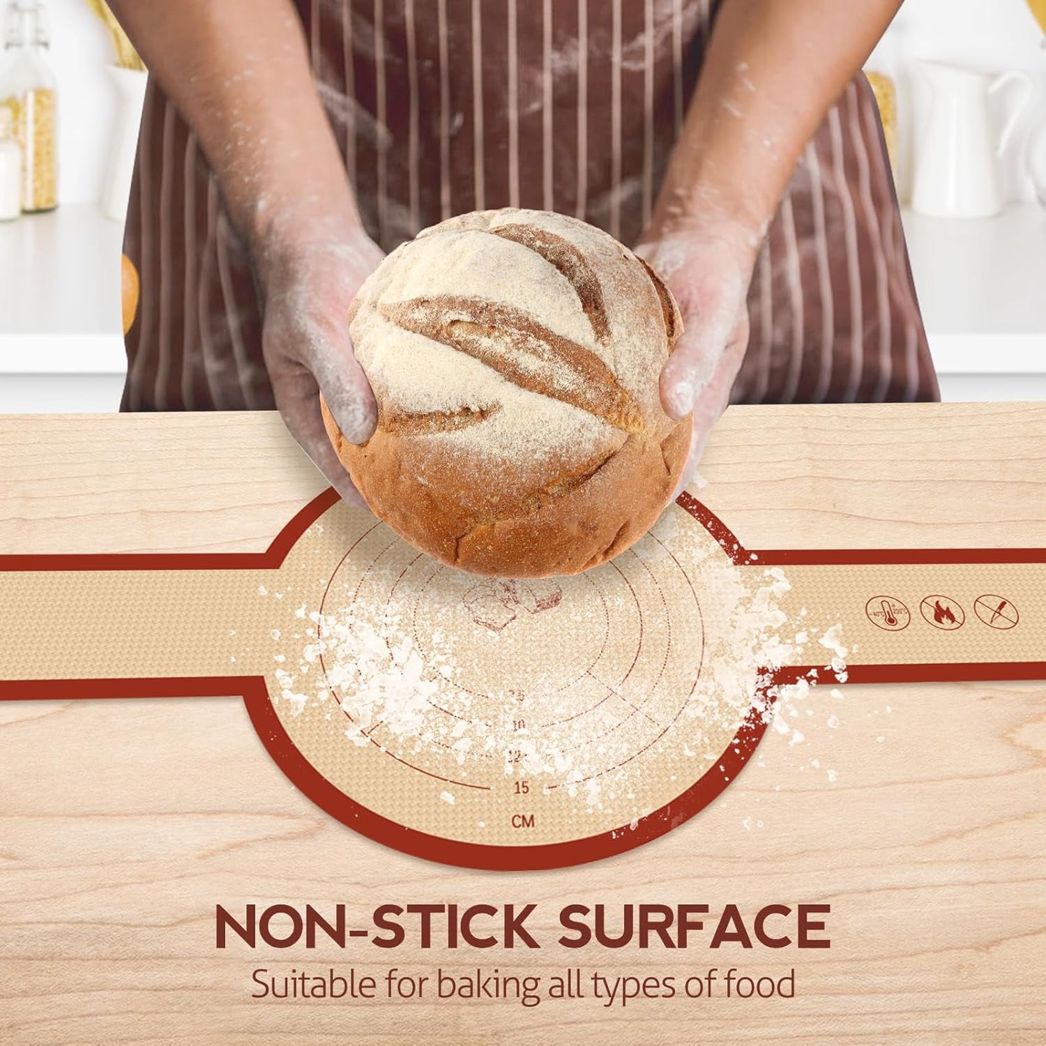 Silicone Sourdough Bread Sling Mat for Dutch Oven, 2 Pack Non-Stick & Easy Clean Reusable Sourdough Mat