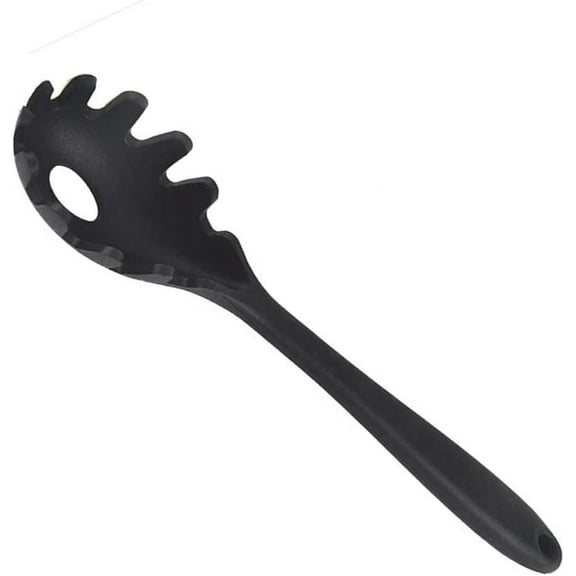 Silicone Spaghetti Server, Silicone Pasta Fork, Non-Stick Spaghetti Spoon - 28.5cm Length - Black -