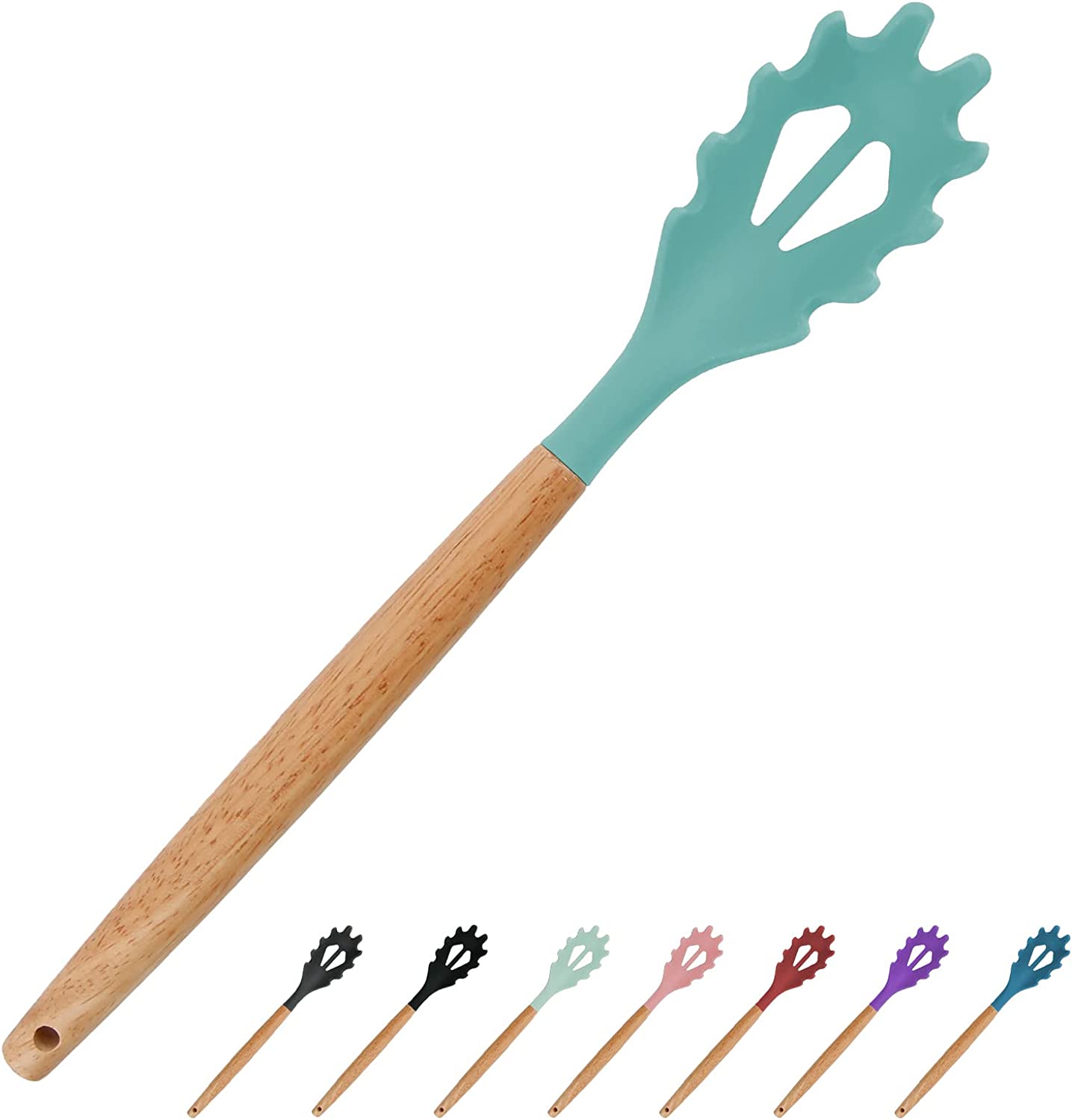 Silicone Spaghetti Spoon, Pasta Fork, 12.6 Inch Noodle Spoon, Pasta