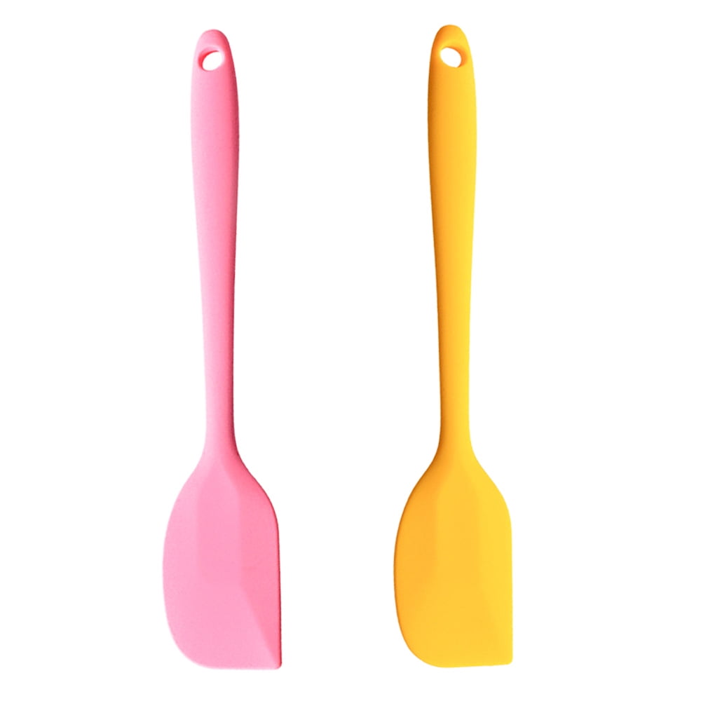 KitsKap silicone spatula set 2 pcs heat resistant rubber spatula for non- stick cookware bpa free (black)