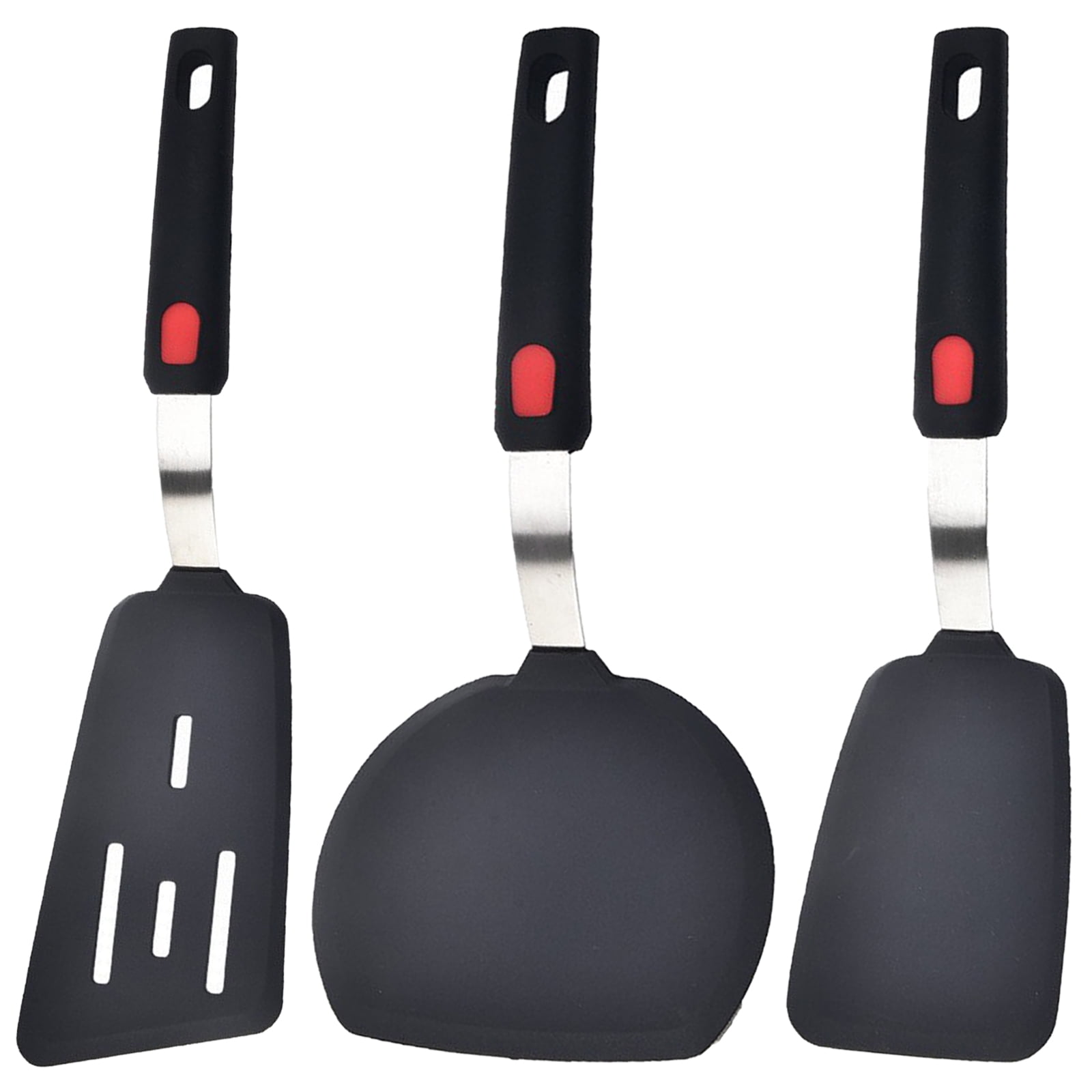 Silicone Spatula, 3 Flexible Turners for NonStick Cookware, for Frying