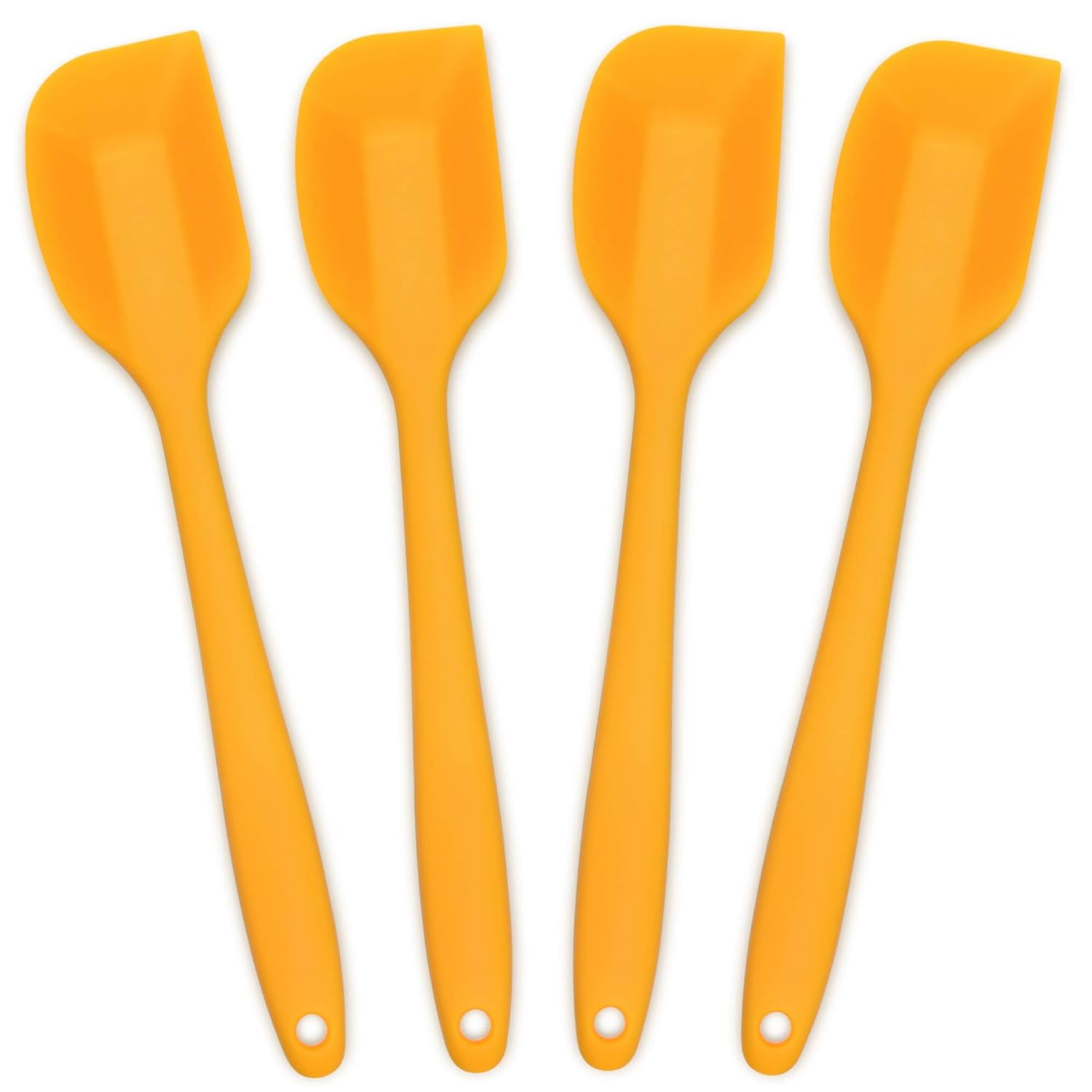 Large Orange Silicone Spatula Set with Stainless Steel Core