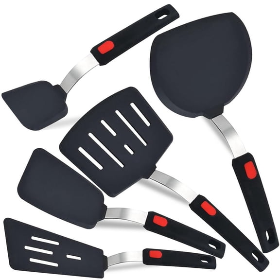 Silicone Spatula, 5-Pack Spatulas Silicone Set for Nonstick Cookware, Heat Kitchen Cooking Utensils Set
