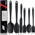 thumbnail image 1 of Silicone Spatula 6-Piece Set, Integrated Seamless Design, 480 °F Heat Resistance, Non-Stick Spatula Cooking, Baking and Stirring Multi-Purpose Kitchenware (Black), 1 of 7