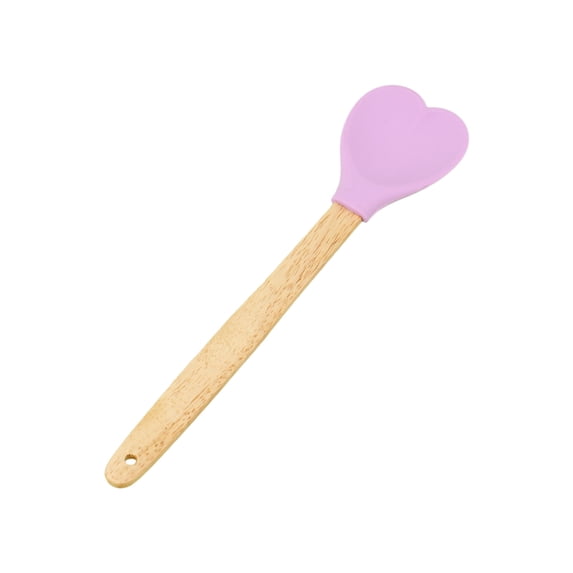 Silicone Spatula, Heart Shaped Heat Resistant Scraper With Wooden ...