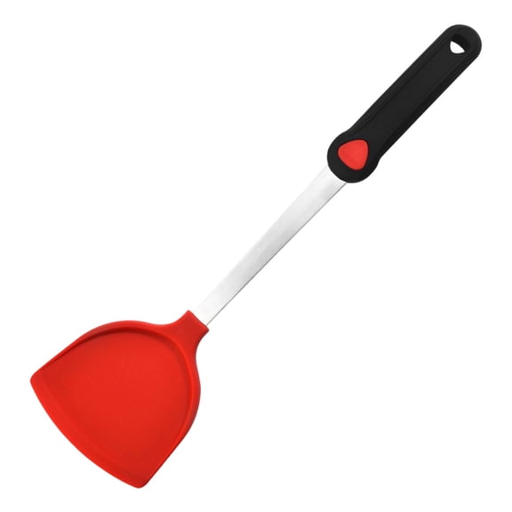 Silicone Spatula, Non Stick Kitchen Turner, Heat Resistant Scrape Tool 3.74X14.37 Inch Non Scratch Flexible Head Utensil for Fish Egg Pancake Non Stick Pan Stir Fry Food Prep Gadget,Red