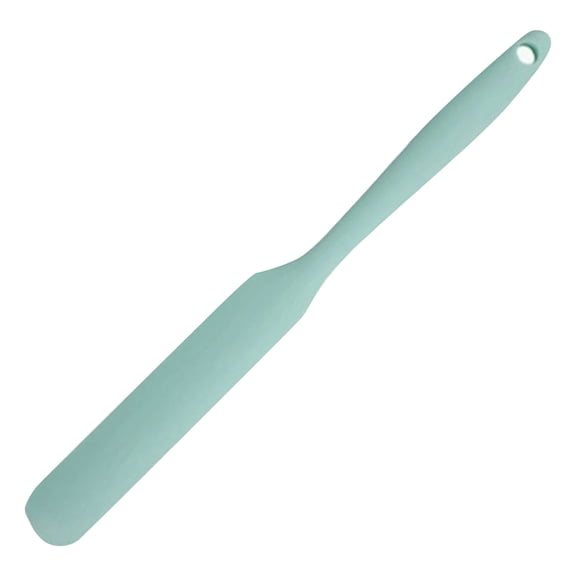 Silicone Spatula One Piece Long Jar Scraper Heat Resistant Nonstick Kitchen Tool for Baking Cooking and Spreading 9.5 Inch Nordic Green