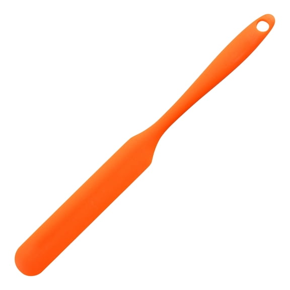 Silicone Spatula One Piece Long Jar Scraper Heat Resistant Nonstick Kitchen Tool for Baking Cooking and Spreading 9.5 Inch Orange