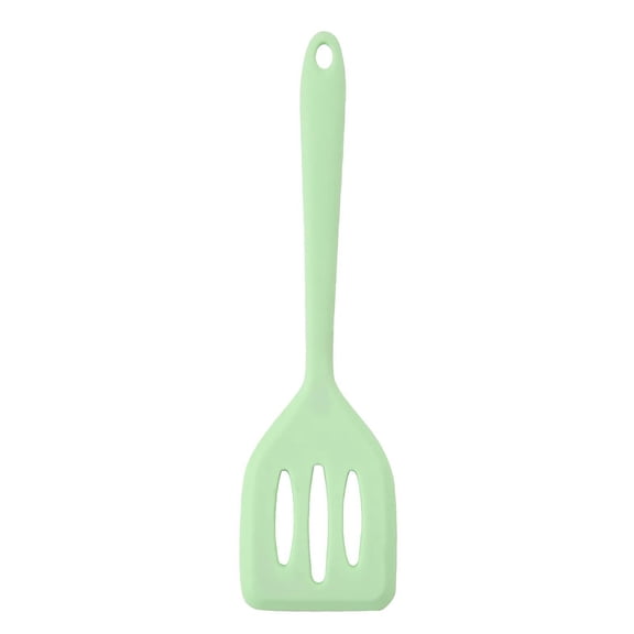 Silicone Spatula – One-Piece Small Slotted Turner For Cooking, Steak Frying, Omelette, Kitchen – Light Green (A)