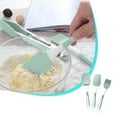 thumbnail image 1 of Silicone Spatula, Scraper, and Oil Brush Set of 3, High Heat Resistant Kitchen Baking Tools, Blue, Pink, Green, 1 of 6