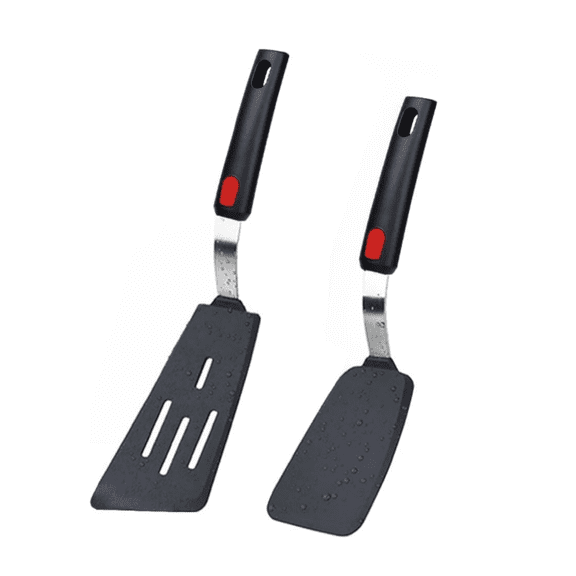 Silicone Spatula Set of 2, 600F Heat Resistant Cooking Spatulas for Nonstick Cookware, Kitchen Utensils Use Spatula Flippers Rubber Fish Spatulas Set for Egg, Cookie, Pancake, Fish, Burger
