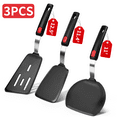 thumbnail image 1 of Silicone Spatula Turner Set of 3, 600°F Heat Resistant Cooking Spatulas for Nonstick Cookware, MOJINO Large Flexible Kitchen Utensils BPA Free Rubber Spatula Set for Egg, Pancake, Fish, Burger, 1 of 6