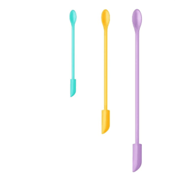 Silicone Spatula Set (3Pcs) - Mini Scraper Tool for Beauty & Food - Reach Every Last Drop, Multi-Size Spatulas for Makeup Jars, Lotion Bottles & Kitchen Containers