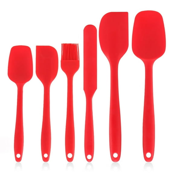 Silicone Spatula Set of 6,Food Grade Rubber Spatulas and Cooking Utensils,Heat-Resistant Kitchen Non Stick Utensils for Cooking,Baking,Mixing,Scraping,BPA-Free,Dishwasher Safe