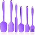 thumbnail image 1 of Silicone Spatula Set of 6, Food Grade Rubber Spatulas and Cooking Utensils, Heat-Resistant Kitchen Non Stick Utensils for Cooking, Baking, Mixing, Scraping, BPA-Free, Dishwasher Safe(Purple), 1 of 8