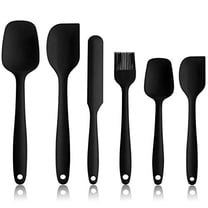 Silicone Spatula Set of 6,Spatulas Silicone Heat Resistant,Rubber Spatula,Silicone Kitchen Utensils Set for Cooking,Non-Stick BPA Free Cooking Utensils Set,Black