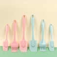 thumbnail image 1 of Silicone Spatula Set, DIY Bread Cake Butter Cream Scraper, Baking Mixing Tools Kitchen Gadgets, Pink, 1 of 4