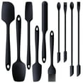 thumbnail image 1 of Silicone Spatula Set - Heat Resistant Kitchen Silicone Scraper Spatulas & Mini Spatulas, All in one Rubber Spatulas , for Cooking, Mixing, Baking, Non Stick BPA Free Food Grade Dishwasher Safe(Black), 1 of 8