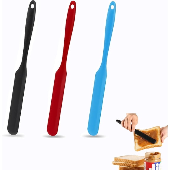 Silicone Spatula Set for Jam Jar & Baking - Heat-Resistant Small Skinny Spatula, Non-Stick Scraper, Sourdough Spurtle, Cake Cream & Butter Spreader - Kitchen Utensils for Mixing, Spreading, Canning